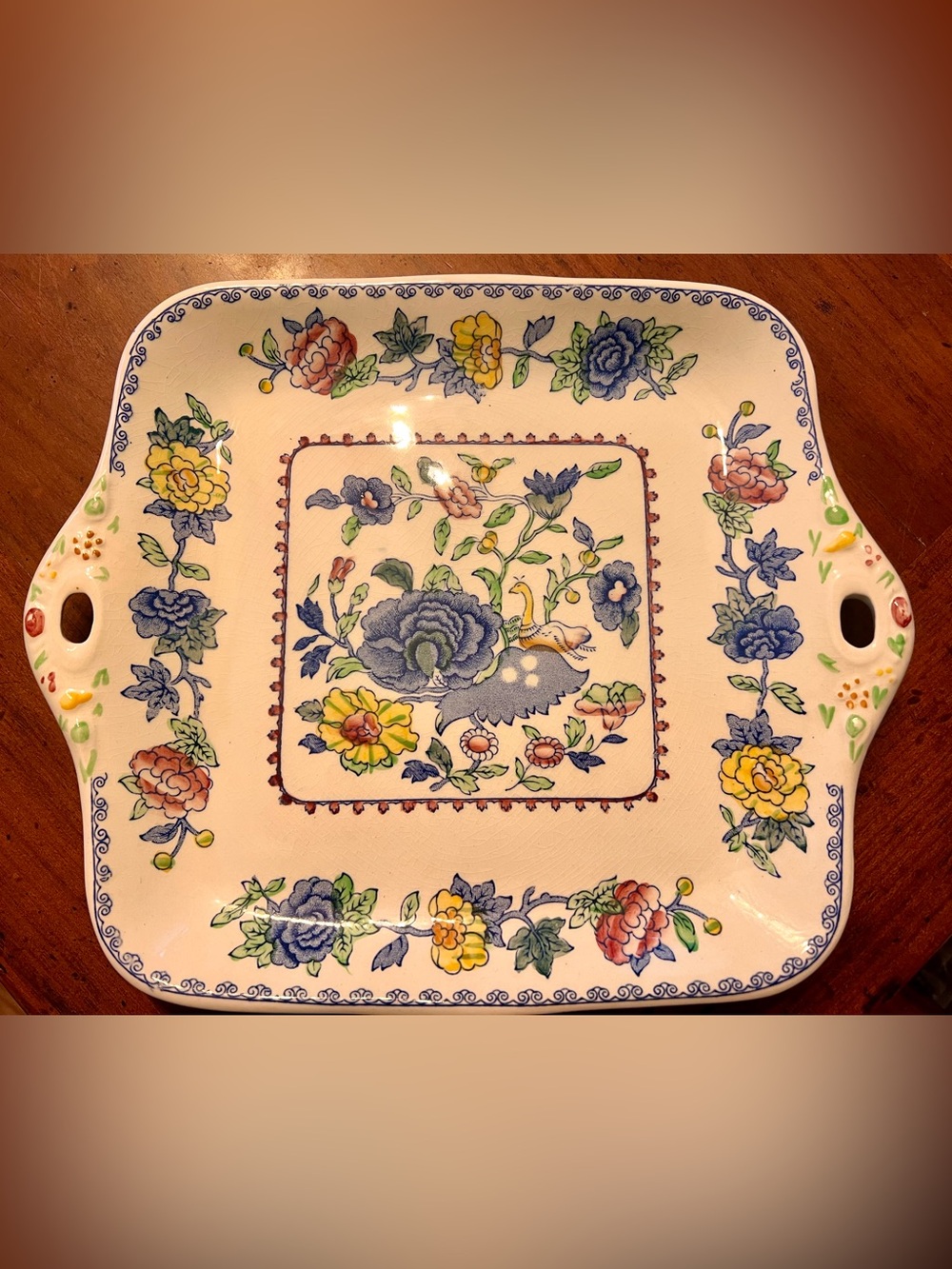 Mason’s Plantation Pattern-Vintage Floral Ceramic Serving Platter